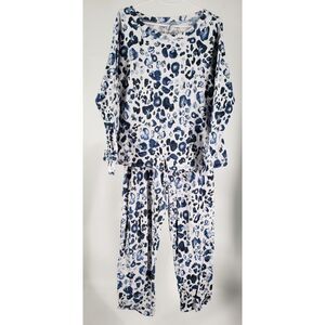 Lilac +‎ London Pajama Shirt &  Pants Set Wine Blossoms Sz - S New